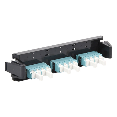 Placa acopladora de Fibra Óptica Quick-Pack, Con 6 Conectores LC Duplex (12 Fibras), Para Fibra Multimodo, Aqua - Imagen 4