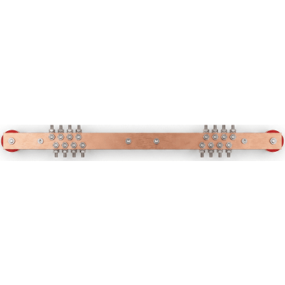 Barra Distribución Tierra Rack 19 in / Cobre 100% / 550A / Aisladores Rojos / 0.64 cm (0.25 in) / J-STD-607-A - Imagen 5