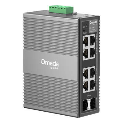 Switch Industrial Omada Easy Managed / 8 Puertos Gigabit (6× RJ45 + 2× RJ45/SFP Combo) / 16 Gbps Switching / -40°C a 75°C / Protección Rayos 6kV / Gestión Cloud / Montaje DIN Rail o Pared / IP40 - Imagen 4