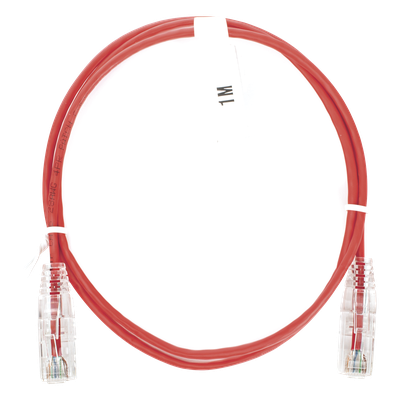 Cable de Parcheo Slim UTP Cat6 - 1 Metro (3.28 Pies), Rojo, Diámetro Reducido (28 AWG)
