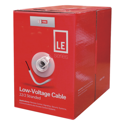 Bobina de 305 Metros (1000 Pies) de Cable / 2 x 22 AWG / Tipo CCA de Color Blanco / Aplicaciones en Alarmas de Intrusión/Control de Acceso/Automatización/ Interfonos y TV Porteros