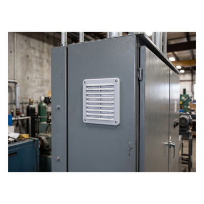 Rejilla de Escape Para Ventilador con Filtro HG, Protección IP54, Compatible con Ventiladores HF10 de 10 in, De Plástico, Color Gris Claro - Imagen 4