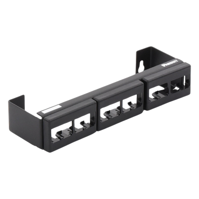 Panel de Parcheo Modular (Sin Conectores), de 12 Puertos Mini-Com, Instalación en Pared con Montaje Incluido, Color Negro - Imagen 6