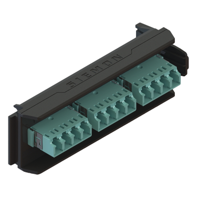 Placa Acopladora LightVerse, 6 Conectores Dúplex LC/UPC, Acepta hasta 12 Fibras Multimodo OM3 y OM4 (No Shuttered)