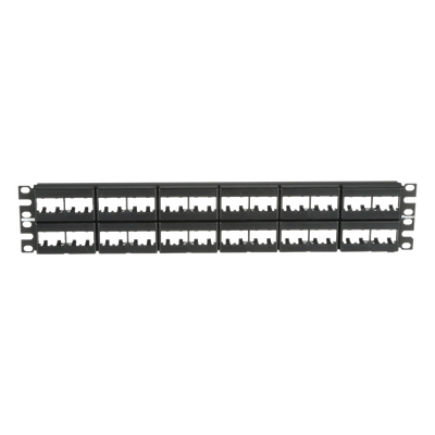 Panel de Parcheo Modular Mini-Com (Sin Conectores), Plano, Sin Blindaje, de 48 Puertos, 2 UR