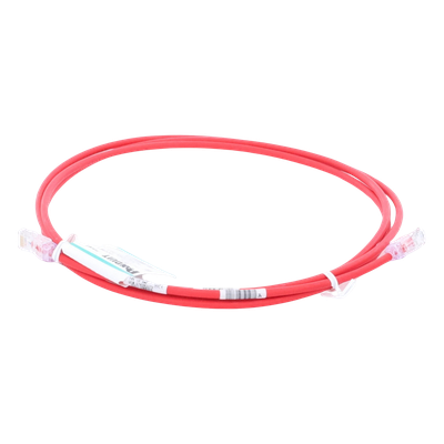 Cable de Parcheo UTP Cat6A, CM/LSZH, Diámetro Reducido (28AWG), Color Rojo, 2.13 Metros (7 Pies) - Imagen 5