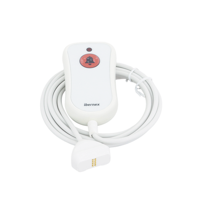 Pulsador de Cama Blanco Antibacteriano / Botón Rojo de Alarma 20mm / Conector Magnético / Protección IP67 / Cable 2m Resistente al Fuego / Libre de Halógenos / Braille 'SOS' - Imagen 4