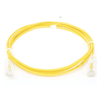 Cable de Parcheo Slim UTP Cat6 - 2 Metros (6.56 Pies) Amarillo Diámetro Reducido (28 AWG) - Imagen 3