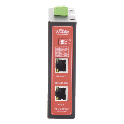 Splitter PoE IN hasta 90 W / Salida DC 12v/16V/24v o 48V / Carcasa metálica / Industrial soporte para riel DIN / Aplicaciones CCTV - Imagen 3