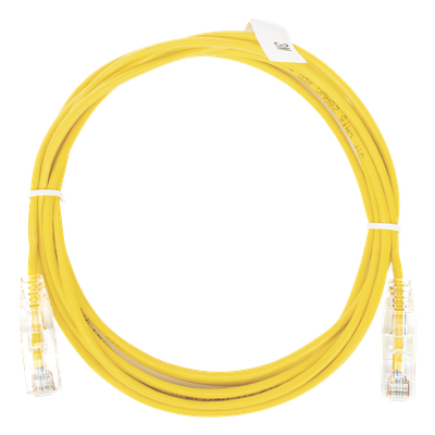 Cable de Parcheo Slim UTP Cat6 - 3 Metros (9.84 Pies) Amarillo Diámetro Reducido (28 AWG)