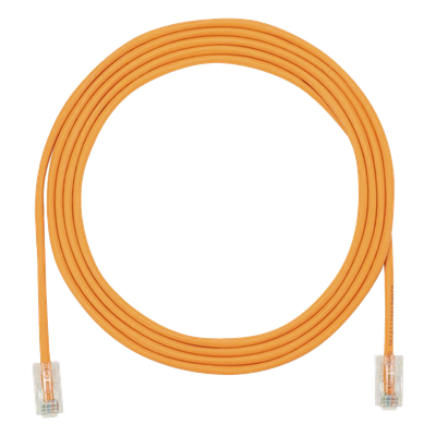 Cable de Parcheo UTP Cat6A, CM/LSZH, Diámetro Reducido (28AWG), Color Naranja, 1.52 Metros (5 Pies)