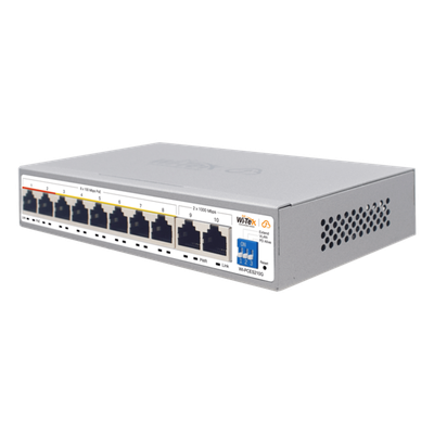 Switch PoE / Administración en la nube / Con 8 puertos 10/100 Mbps PoE af/at / 2 Puertos Uplink 10/100/1000 Mbps / Presupuesto 100 W / PoE hasta 250 metros / Soporta protocolo ONVIF - Imagen 3