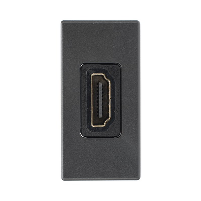 Módulo HDMI / Conector Hembra-Hembra / Full HD y 4K / Acabado Negro / Sistema Modular K45