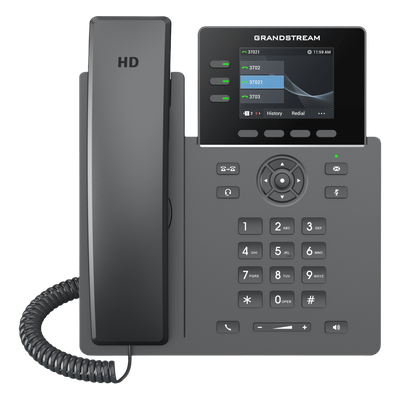 Teléfono IP Grado Operador / 3 Líneas / 12 Botones Virtuales Multiuso / Pantalla LCD 2.8 Pulgadas / Puertos Gigabit con PoE / Audio HD / Compatible con GDMS - Imagen 4