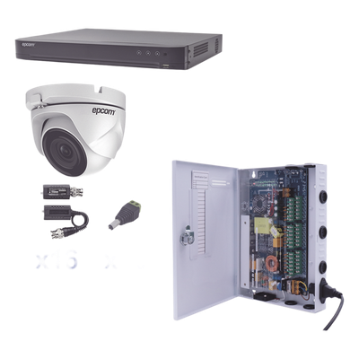 KIT TurboHD 1080p / DVR 16 Canales / 16 Cámaras Eyeball (exterior 2.8 mm) / Transceptores / Conectores / Fuente de Poder Profesional - Imagen 3
