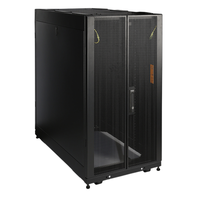 Gabinete Rack 24U / Montaje en Pared o Piso / Carga Estática 1,365 kg / Puerta Perforada Hexagonal / Rieles Ajustables / Negro - Imagen 3