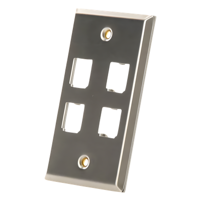 Placa de Pared Vertical, de Acero Inoxidable, Salida Para 4 Puertos Mini-Com - Imagen 5