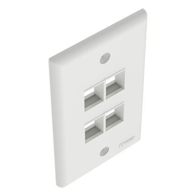 Placa de Pared Vertical / 4 Puertos Keystone / Montaje Vertical / 69.8 x 114.3 mm / 2.75 x 4.5 pulg. / ABS / Blanco - Imagen 5