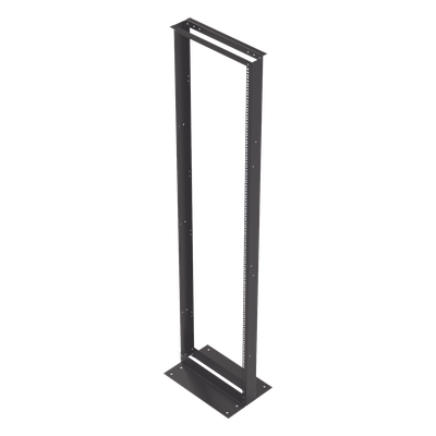 Rack de 2 Postes, Estándar 19", 45 Unidades, Fabricado en Acero, Base "L" para Anclar a Piso.