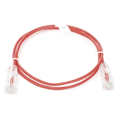 Cable de Parcheo Slim UTP Cat6 - 1 Metro (3.28 Pies), Rojo, Diámetro Reducido (28 AWG) - Imagen 3