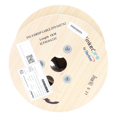 Carrete de 1 km de Fibra Óptica Aérea Mini Figura 8 G.657A2 Tipo Drop, Monomodo de 2 Hilos (Bifibra), Diseñada para Fusionarse, Color Negro, Span 80, (No Soporta Conectores Mecánicos) - Imagen 8