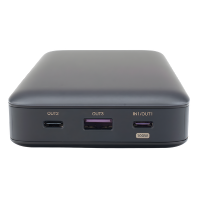 Power Bank de 20000mAh | 3 Salidas 100W Max. | USB-A + 2 USB-C | PD 3.0 | QC3.0 | FCP | SCP | Pantalla Inteligente | Carcasa Ignifuga | Color Gris | Incluye Cable USB de 50cm | Carga tu Laptop de Manera Segura. - Imagen 4