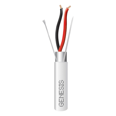 Carrete de 305 Metros (1000 Pies) de Cable / 2x14 AWG / Blindado / Plenum / Color Blanco / Para Aplicaciones de Audio, Seguridad y Control