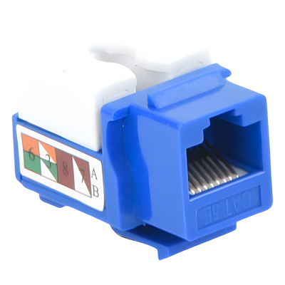 Módulo Jack Keystone Cat5e con Terminación 110 (Punchdown) para Faceplate - Color Azul - Imagen 4