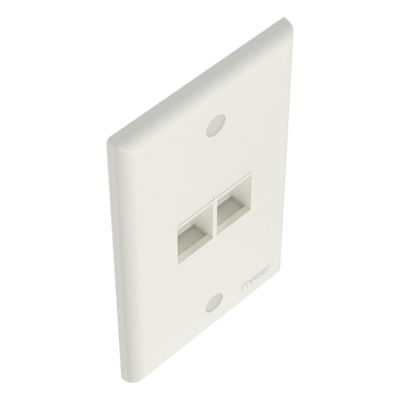 Placa de Pared Vertical, Salida Para 2 Puertos Keystone, Color Blanco Mate - Imagen 5