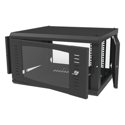 Gabinete para Montaje en Pared, con Puerta de Cristal Templado, Cuerpo Fijo, con 6 Unidades de Rack, de 19in, Fabricado en Acero - Imagen 3