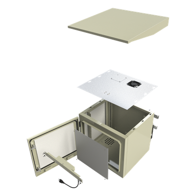 Gabinete para Poste/Torre/Pared de Exterior con Ventiladores y Termostato con Rack de 19" de 9 U. - Imagen 5