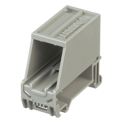 Adaptador de 1 Puerto, Para Conectores Tipo Mini-Com, Montaje en Riel Din Estándar de 35 mm (1.38 pulgadas), Color Gris Internacional