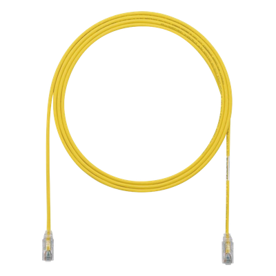Cable de Parcheo TX6, UTP Cat6, Diámetro Reducido (28AWG), Color Amarillo, 1.22 Metros (4 Pies)