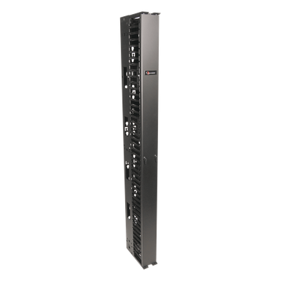 Organizador RouteIT Vertical Sencillo de 45UR, Fabricado en Acero Laminado en Frío 16AWG, 6in (152mm) de Ancho 