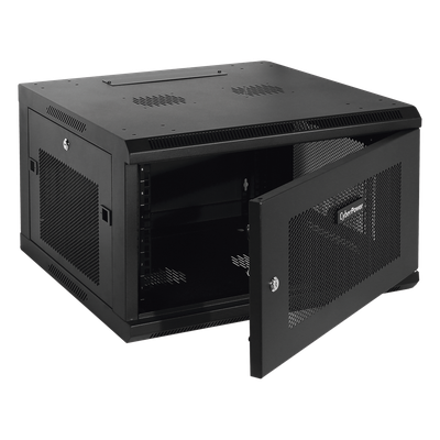Gabinete Fijo para Montaje en Pared con Puerta Perforada, 6UR (600 x 372 x 600 mm) (An. x Al. x Prof.)
