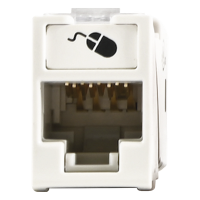 Jack Ultramax Cat5e, UTP, Montaje Híbrido en Placa de Pared (Plano y Angulado), Color Blanco, Punch Down