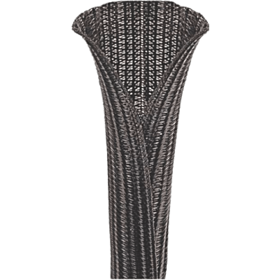 Funda expandible trenzada Pan-Wrap, 1,25 de diámetro, negra, tereftalato de polietileno, 22.86 mts por bobina