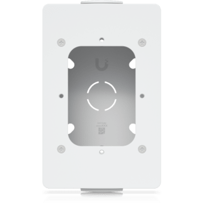 Caja de conexiones para lectores de acceso UniFi y visores de intercomunicación que admite montaje en superficie plana y fijación a conductos de 3/4". Color Blanco - Imagen 4