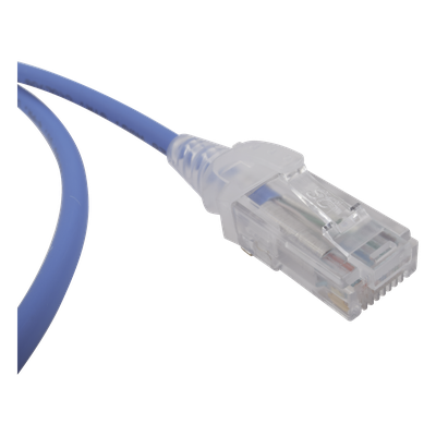 Patch Cord MC6 Modular Cat6 UTP, CM/LS0H, 0.91 Metros (3 Pies), Color Azul, Diámetro Reducido (28AWG) - Imagen 3