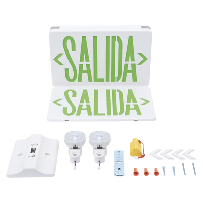 Letrero de Emergencia LED DUAL / Luz de Salida y Emergencia Integrada / Montaje Universal Pared-Lateral-Techo / Doble Voltaje 120-277 VAC / Batería 6V 4.5Ah / 3W Bajo Consumo - Imagen 6