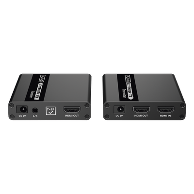 Kit Extensor HDMI para distancias de 70 metros / Soporta resoluciones 720 y 1080P @ 60 Hz / Cat 6, 6a y 7 / Cero Latencia / Uso 24/7 / HDR10 / Salida Loop / Configuración EDID / Soporta control remoto del equipo fuente / Salida de audio de 3.5mm - Imagen 6