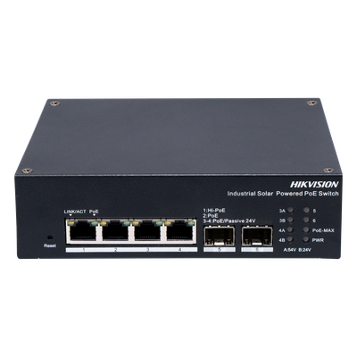 Switch Industrial con UPS / Administrable Gigabit / 3 Puertos Gigabit PoE+ (30 W) + 1 Puertos Gigabit PoE++ (90 W) / 2 Puertos SFP / 120 W Total / 48 a 57 VCD / Ideal para Proyectos / 300 Metros de Distancia