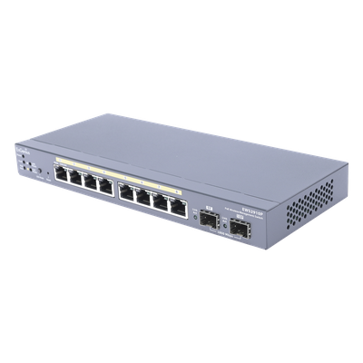 Switch PoE Administrable de 8 puertos Gigabit 802.3 af de 61.6 W y Controlador para 50 Puntos de Acceso Serie Neutron/EnTurbo.
