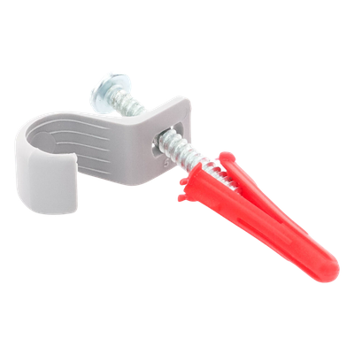 Kit de 8 grapas, 8 taquetes y 8 tornillos para sujetar conductores redondos o tubo en muro (para tubo de 1/2) (2104-07240) - Imagen 3