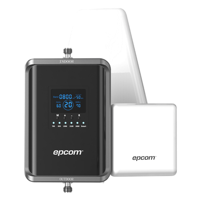 Kit Amplificador de Señal Celular 2G, 3G, 4G y 5G / Mejora llamadas convencionales y VoLTE / Amplifica señal de TELCEL, AT&T, MOVISTAR, BAIT,DiRi y más / Cubre hasta 300 m² con una antena y hasta 600 m² con 2 antenas.