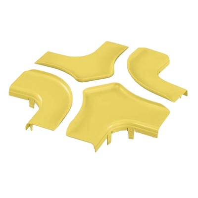 Tapa para Accesorio de 4 Vías Horizontal / Curvatura 90° / Radio 50.8 mm (2 in) / ABS / 368.3 mm (14.5 in) x 368.3 mm (14.5 in) / Amarillo