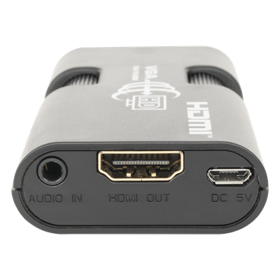 MINI Adaptador de VGA a HDMI / Resolución 1920x1080 @ 60Hz / Jack de audio de 3.5mm / Soporta alimentacion por Micro USB - Imagen 5