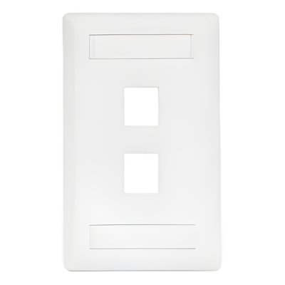 Placa Frontal para 2 Puertos Teléfono/Datos/Multimedia/ Color Blanco
