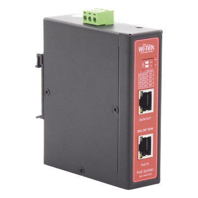 Splitter PoE IN hasta 90 W / Salida DC 12v/16V/24v o 48V / Carcasa metálica / Industrial soporte para riel DIN / Aplicaciones CCTV - Imagen 4