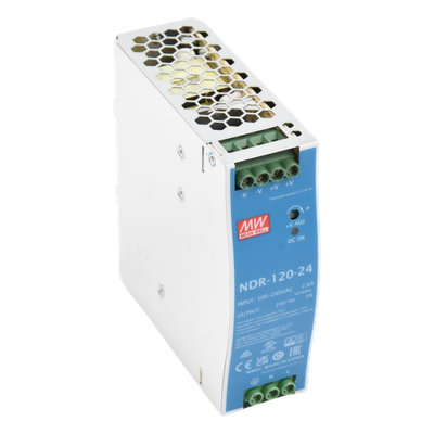 Fuente de poder industrial para riel DIN / 120W / 24Vcc / 5A / Entrada: 90-264Vca - Imagen 3